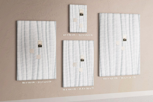 Memo cork board Delicate waves on a light background