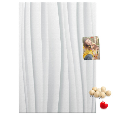 Memo cork board Delicate waves on a light background