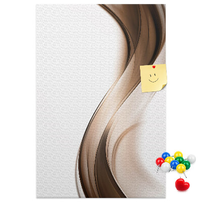 Cork notice board Elegant waves in shades of brown