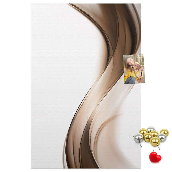 Cork notice board Elegant waves in shades of brown