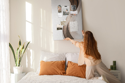 Cork notice board Elegant waves in shades of brown