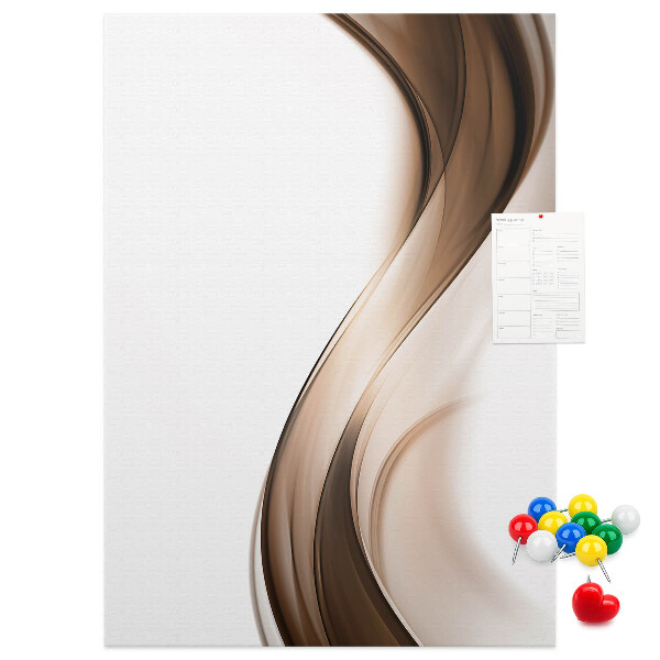 Cork notice board Elegant waves in shades of brown