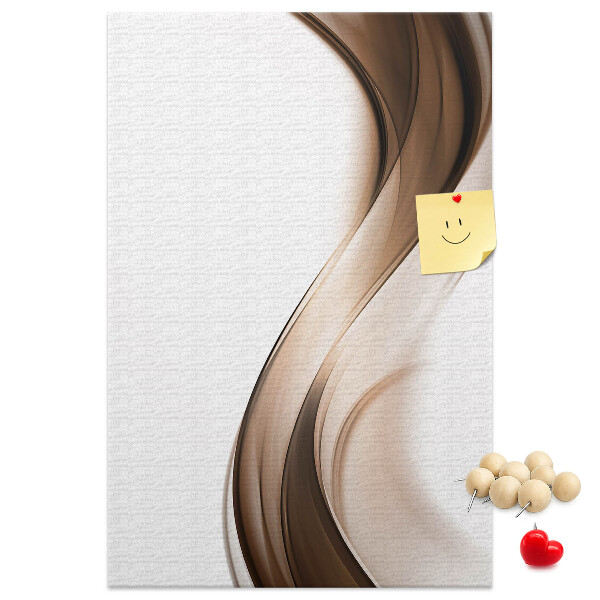 Cork notice board Elegant waves in shades of brown