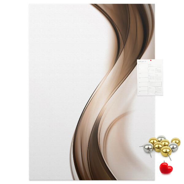 Cork notice board Elegant waves in shades of brown