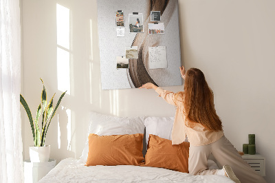 Cork notice board Elegant waves in shades of brown