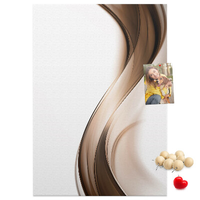 Cork notice board Elegant waves in shades of brown