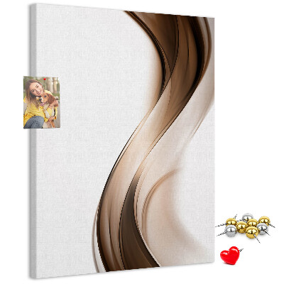 Cork notice board Elegant waves in shades of brown