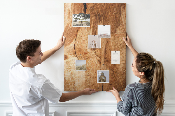 Pin board Natural wood pattern in warm shades