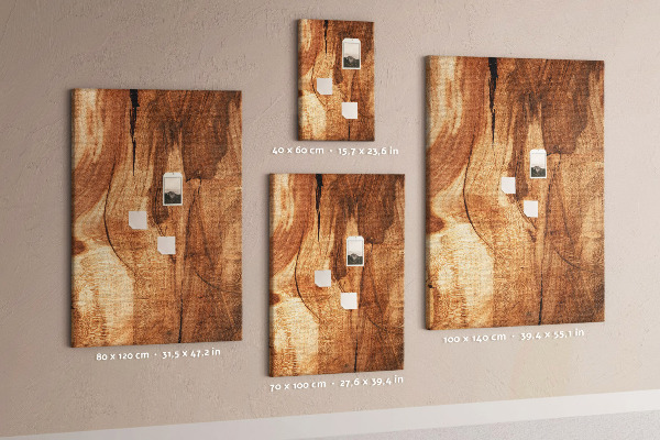 Pin board Natural wood pattern in warm shades