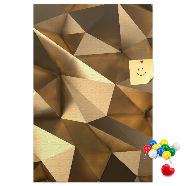 Wall cork memo board Geometric patterns in shades of brown