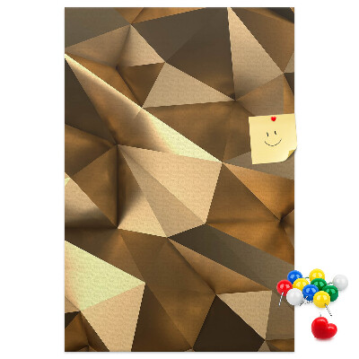 Wall cork memo board Geometric patterns in shades of brown