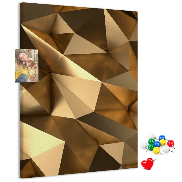 Wall cork memo board Geometric patterns in shades of brown