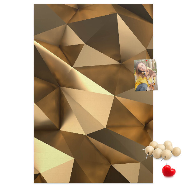 Wall cork memo board Geometric patterns in shades of brown