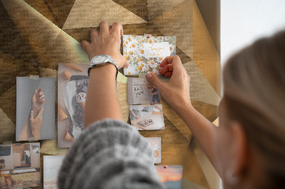 Wall cork memo board Geometric patterns in shades of brown