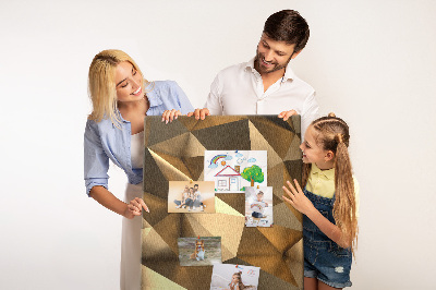 Wall cork memo board Geometric patterns in shades of brown