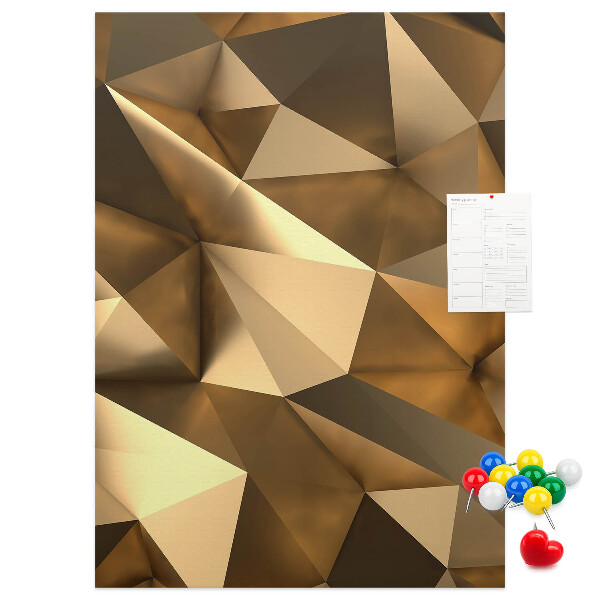 Wall cork memo board Geometric patterns in shades of brown