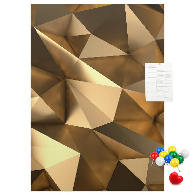Wall cork memo board Geometric patterns in shades of brown