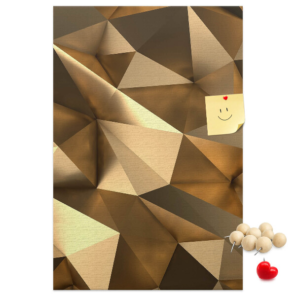 Wall cork memo board Geometric patterns in shades of brown