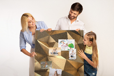 Wall cork memo board Geometric patterns in shades of brown