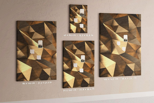 Wall cork memo board Geometric patterns in shades of brown
