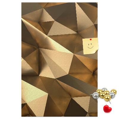 Wall cork memo board Geometric patterns in shades of brown