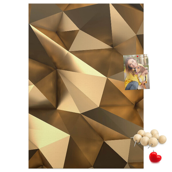 Wall cork memo board Geometric patterns in shades of brown