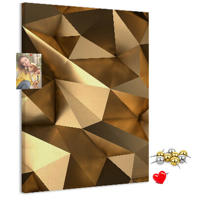 Wall cork memo board Geometric patterns in shades of brown