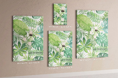 Pin board Tropical leaf pattern in shades of green