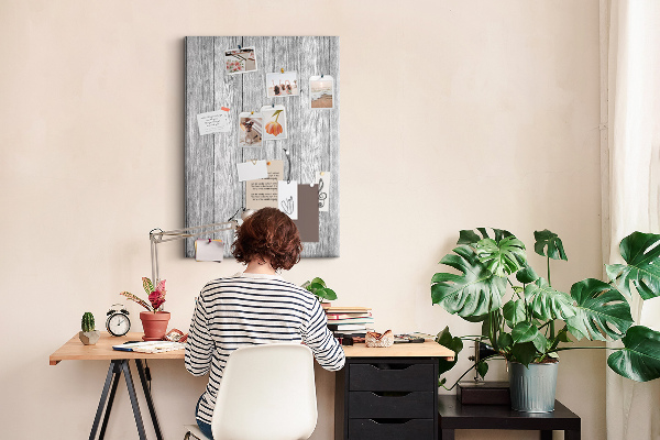 Wall cork memo board Texture of gray wooden boards for background