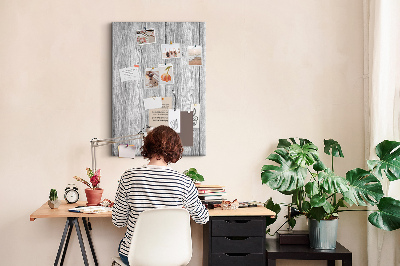 Wall cork memo board Texture of gray wooden boards for background