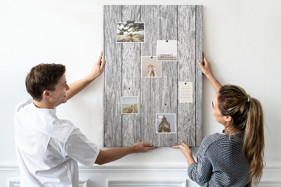 Wall cork memo board Texture of gray wooden boards for background