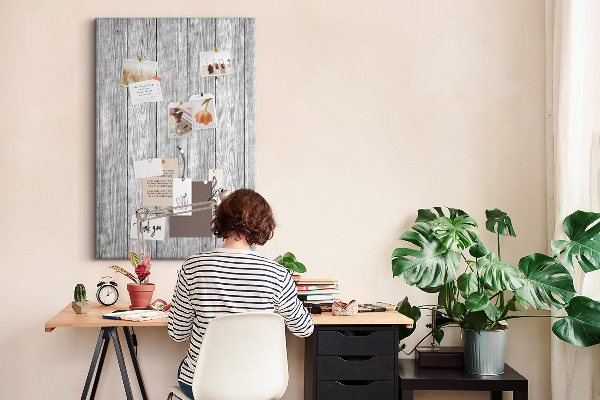 Wall cork memo board Texture of gray wooden boards for background