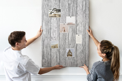 Wall cork memo board Texture of gray wooden boards for background