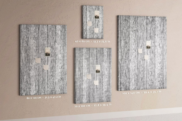 Wall cork memo board Texture of gray wooden boards for background