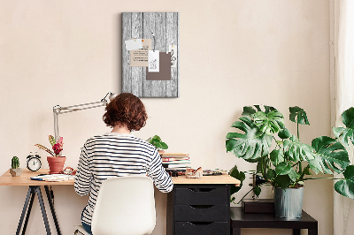 Wall cork memo board Texture of gray wooden boards for background
