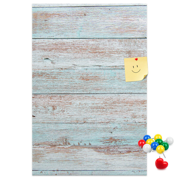 Memo cork board Rustic boards in pastel shades