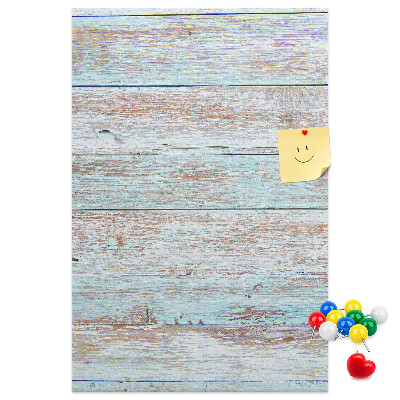 Memo cork board Rustic boards in pastel shades