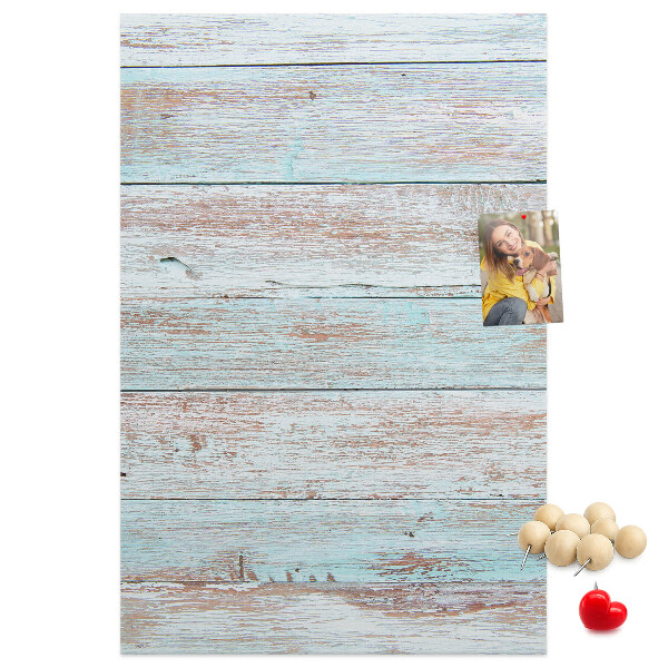 Memo cork board Rustic boards in pastel shades