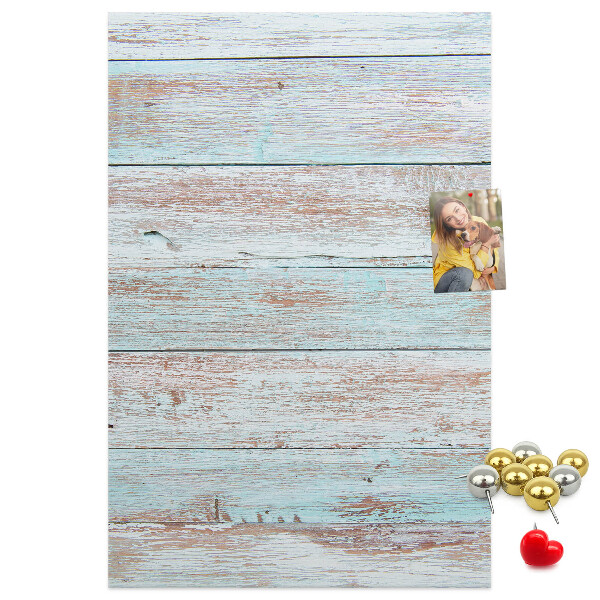 Memo cork board Rustic boards in pastel shades