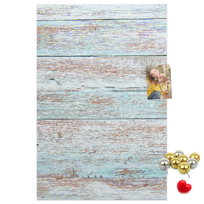 Memo cork board Rustic boards in pastel shades