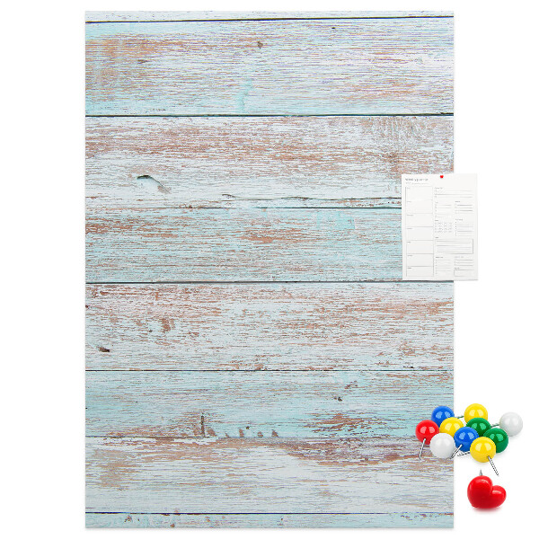 Memo cork board Rustic boards in pastel shades