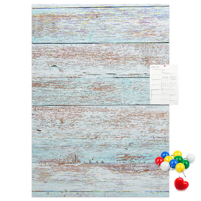 Memo cork board Rustic boards in pastel shades