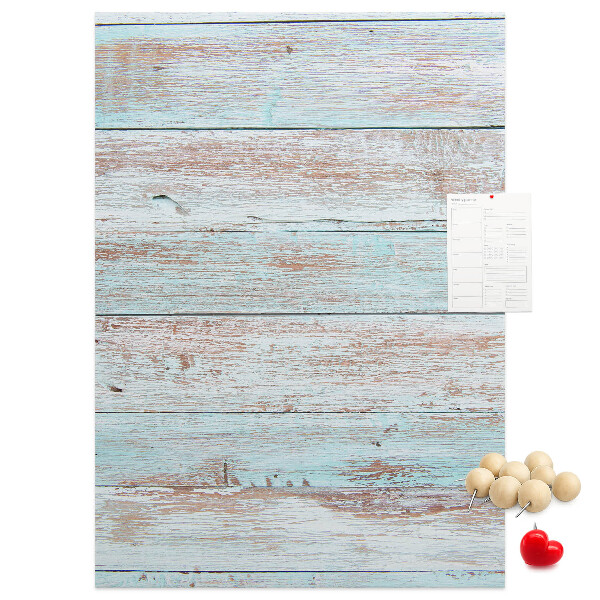 Memo cork board Rustic boards in pastel shades