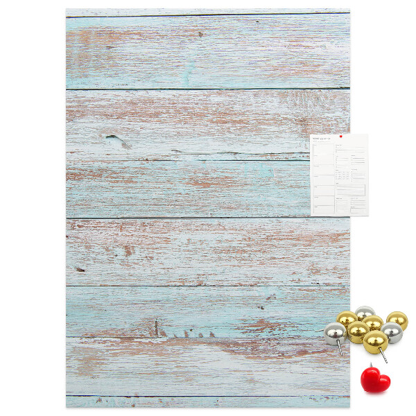 Memo cork board Rustic boards in pastel shades