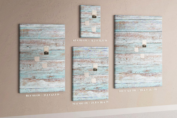 Memo cork board Rustic boards in pastel shades
