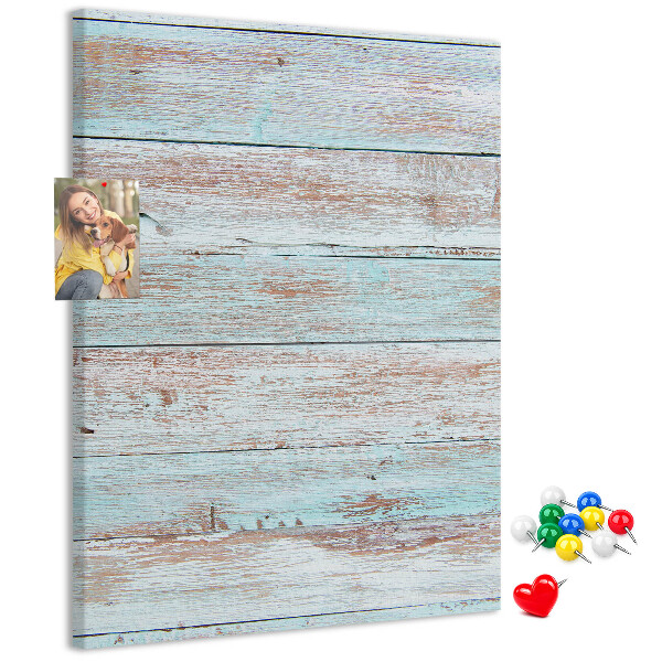 Memo cork board Rustic boards in pastel shades