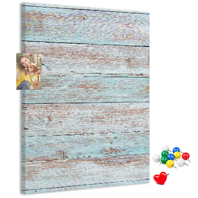 Memo cork board Rustic boards in pastel shades