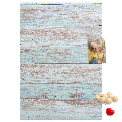Memo cork board Rustic boards in pastel shades