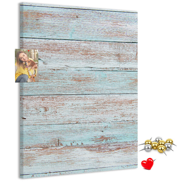 Memo cork board Rustic boards in pastel shades