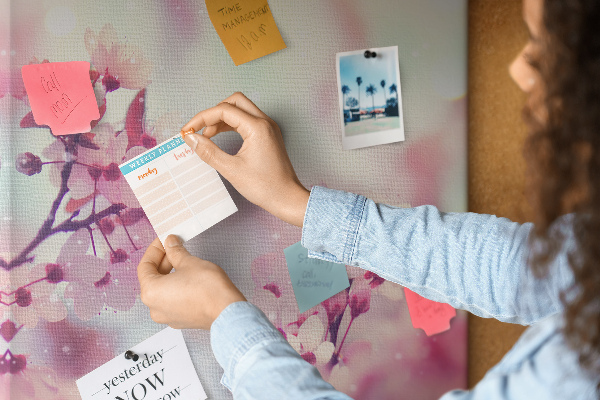 Pin board Floral accents in delicate shades